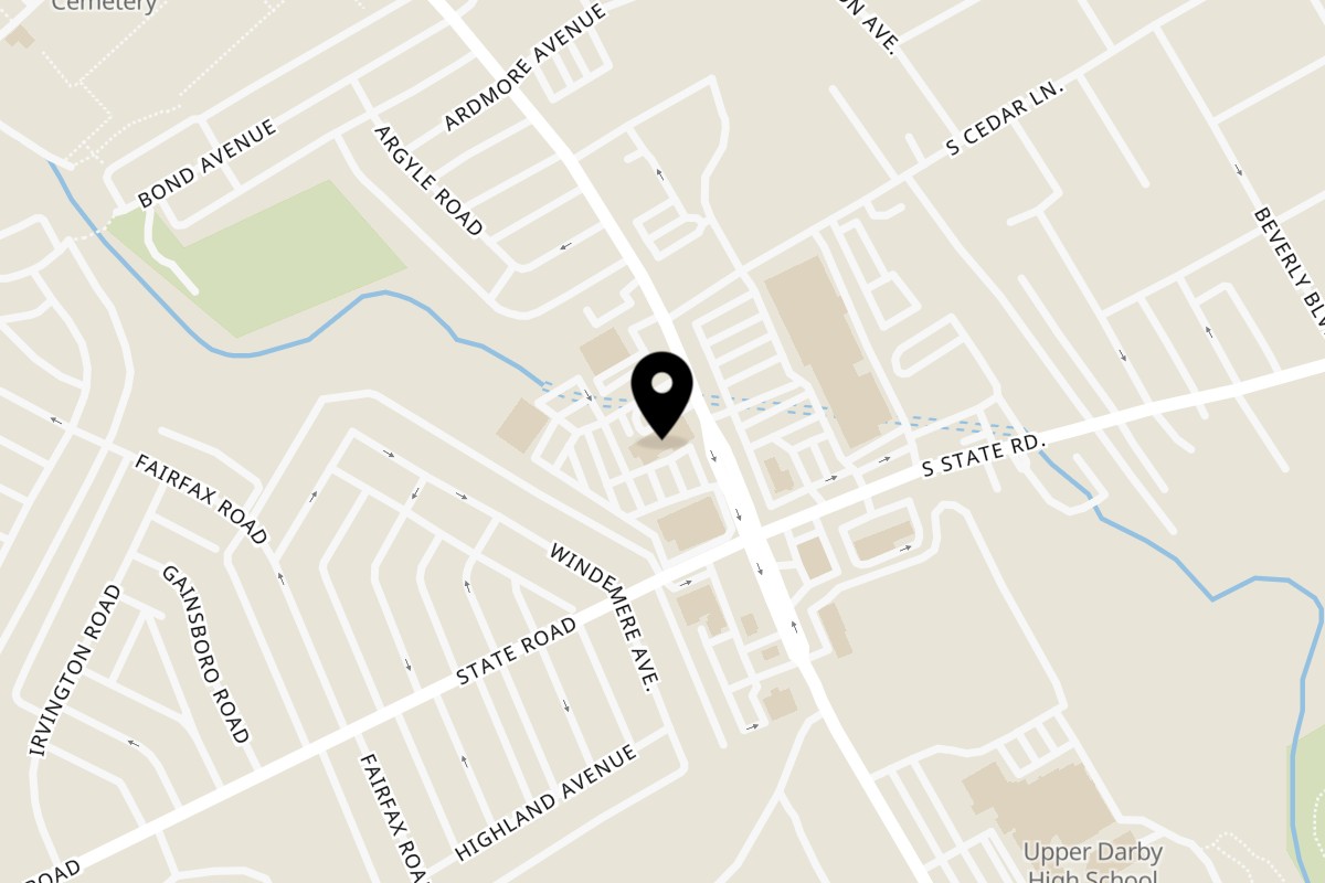 Map showing the location of Casey's Drexel Hill on 812 N Lansdowne Ave in Drexel Hill